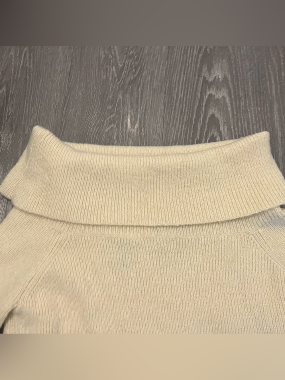 Cream Off-the-Shoulder Ribbed Sweater - Picture 3 of 5